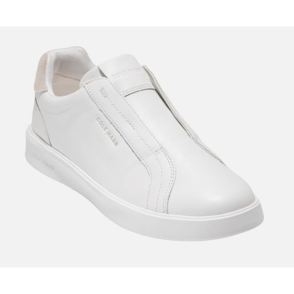 Cole Haan Grand Crosscourt Luxe Slip On Shoe Womens 9.5 White Leather Sesame